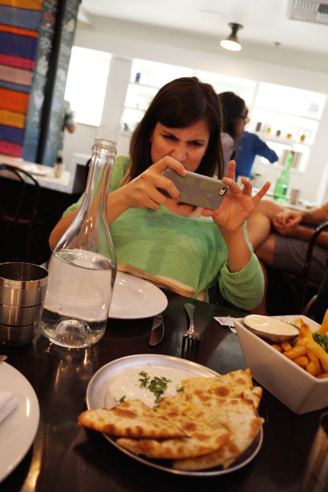 Creator shooting food with a phone