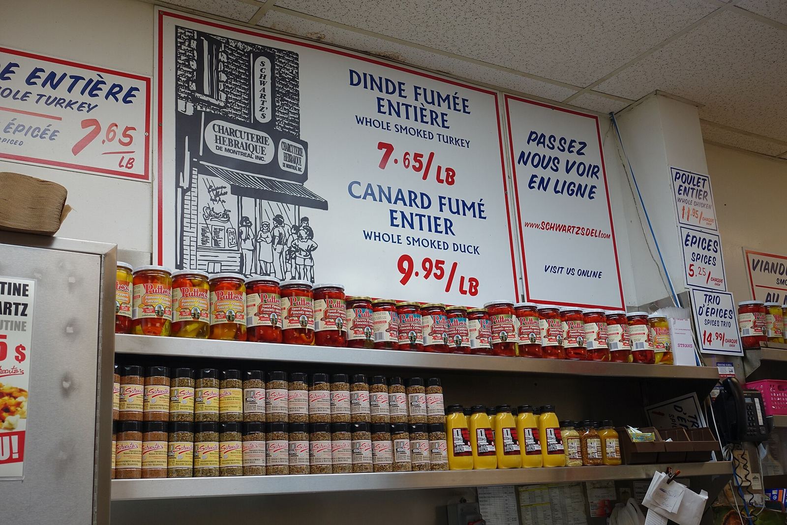 Schwartz's Deli counter, Plateau